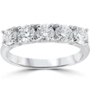 Pompeii3 1 1/4 Ct 5-stone Diamond Trellis Anniversary Ring 14k White Gold In Silver