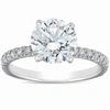 Pompeii3 2 1/3 Ct Diamond Solitaire Engagement Ring 14k White French Pave Set In Silver