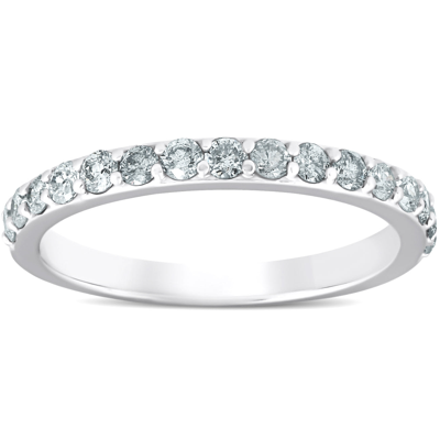 Pompeii3 1/2 Ct Diamond Wedding Ring 14k White Gold Womens Anniversary Band In Silver