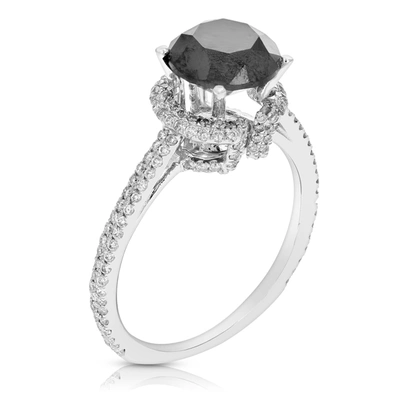 Vir Jewels 2.80 Cttw Black Diamond Engagement Ring 14k White Gold Bridal Wedding In Silver