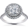 Pompeii3 2 1/8 Ct Double Halo Diamond Eco Friendly Lab Grown Engagement Ring 14k Gold In Silver