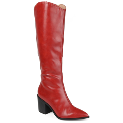 Journee Collection Collection Women's Tru Comfort Foam Wide Calf Daria Boot In Red
