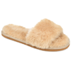 Journee Collection Dawn Faux Fur Slipper In Beige
