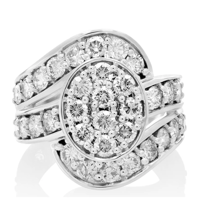 Vir Jewels 3 Cttw Diamond Engagement Ring Oval Shape Composite 14k White Gold Bridal Style In Silver