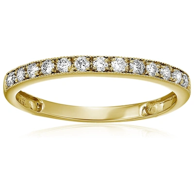 Vir Jewels 1/5 Cttw Pave Round Diamond Wedding Band For Women In 14k Yellow Gold Ring Prong Set