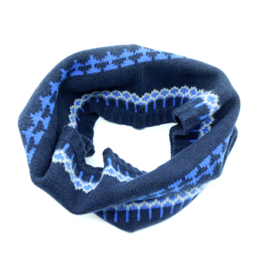 Portolano Cashmere Neck Warmer In Nordic Design In Blue