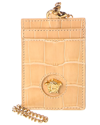 VERSACE Versace La Medusa Croc-Embossed Leather Card Holder On Chain