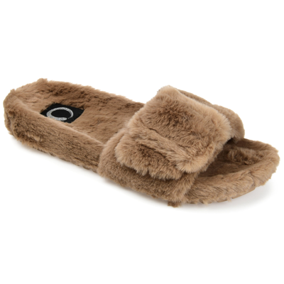 JOURNEE COLLECTION COLLECTION WOMEN'S FAUX FUR SHADOW SLIPPER
