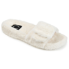 Journee Collection Women's Faux Fur Shadow Slipper Women's Shoes In White