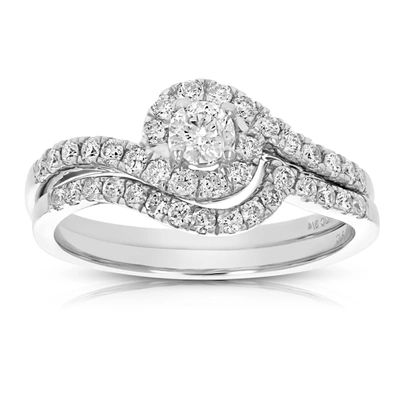 Vir Jewels 3/4 Cttw Diamond Prong Set Wedding Engagement Ring Set 14k White Gold Bridal In Grey