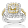 VIR JEWELS 1 7/8 CTTW DIAMOND WEDDING ENGAGEMENT RING BRIDAL SET 14K TWO TONE GOLD