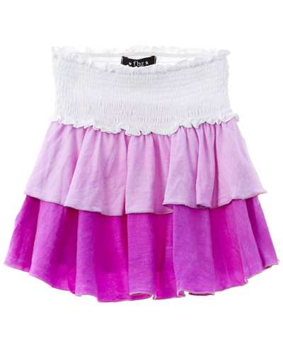Flowers By Zoe Kids'  Rib 2x2 Terry Jersey Skirt In Pink