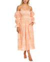 Ash & Eden Saira Midi Dress In Multi
