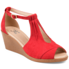 Journee Collection Collection Women's Tru Comfort Foam Wide Width Kedzie Wedge In Red