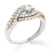 VIR JEWELS 1 CTTW DIAMOND WEDDING ENGAGEMENT RING SET 14K WHITE PINK GOLD CURVE BRIDAL