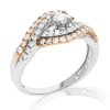 Vir Jewels 1 Cttw Diamond Wedding Engagement Ring Set 14k White Pink Gold Curve Bridal In Silver