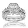 VIR JEWELS 1 1/4 CTTW DIAMOND WEDDING ENGAGEMENT RING BRIDAL SET 14K WHITE GOLD HALO
