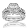 Vir Jewels 1 1/4 Cttw Diamond Wedding Engagement Ring Bridal Set 14k White Gold Halo In Silver