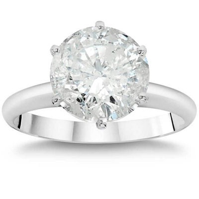Pompeii3 2 1/4 Ct Tdw Solitaire Round Diamond 6-prong Engagement Ring 14k White Gold