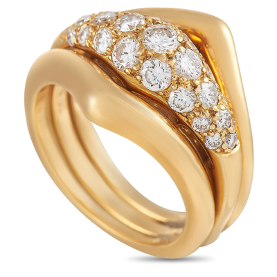 Van Cleef & Arpels 18k Yellow Gold 0.90 Ct Diamond Ring Stack