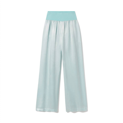 Pj Harlow Jolie Silk-blend Lounge Pants In Blue