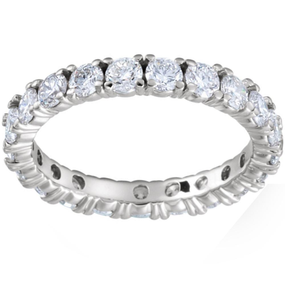 Pompeii3 2 1/8 Cttw Diamond Eternity Ring Womens Stackable Round 14k White Gold Band