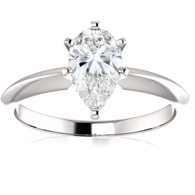 Pompeii3 1 Ct Pear Shape Diamond Engagement Ring Lab Grown 14k White Gold In Multi