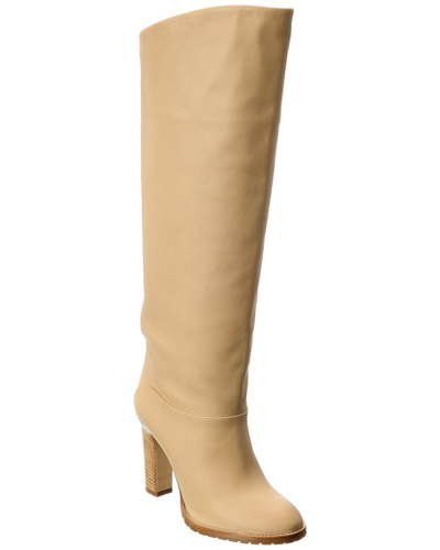 Paris Texas Kiki Leather Knee-high Boots In Beige