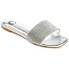 Journee Collection Grayce Square-toe Slide In Silver
