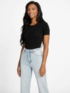 Guess Factory Lizza Embroidered Logo Tee In Black