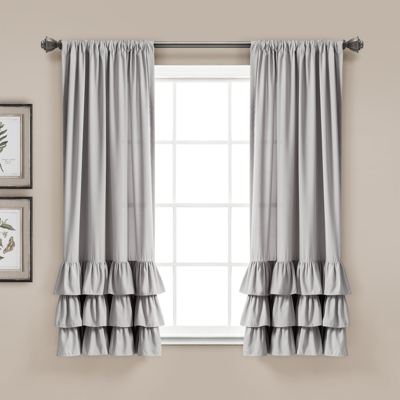 Lush Decor Allison Ruffle Window Curtain Panels Set In Grey