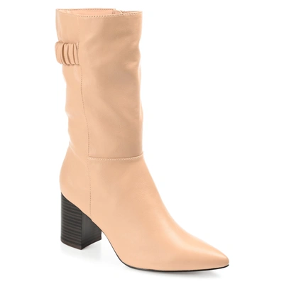 Journee Collection Collection Women's Tru Comfort Foam Wide Calf Wilo Boot In Beige