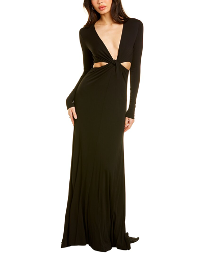 Halston Andie Matte Jersey Twist Gown In Black
