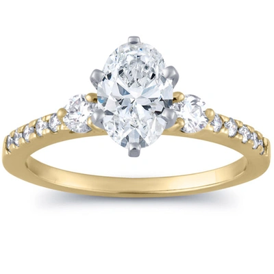 Pompeii3 1 1/2 Ct Oval Diamond Engagement Ring 14k Yellow Gold