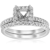 Pompeii3 5/8ct Princess Cut Diamond Halo Engagement Ring Setting Matching Band White Gold In Silver