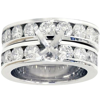 Pompeii3 3ct Diamond Engagement Semi Mount Wedding Ring Set White Gold Channel Set In Silver