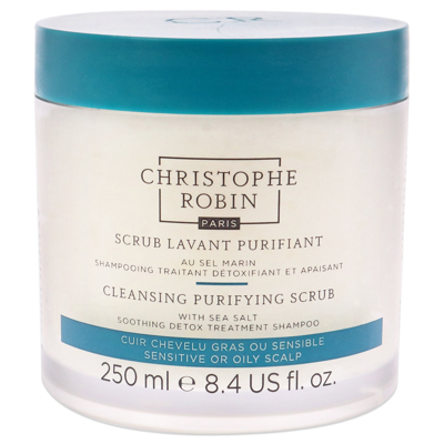 Christophe Robin Cleansing Purifying Scrub With Sea Salt By  For Unisex - 8.4 oz Scrub In Blue