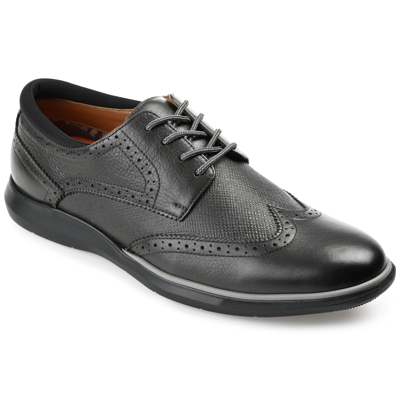 Thomas & Vine Men's Savage Embossed Wingtip Derby Dress Shoes In Charcoal