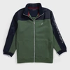 Nautica Mens Big & Tall Colorblock Full Zip Track Jacket In Green