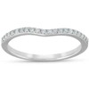 Pompeii3 1/8cttw Diamond Curved Wedding Engagement Guard Enhancer Band 14k White Gold In White