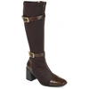 Journee Collection Womens Gaibree Stacked Heel Knee High Boots In Brown