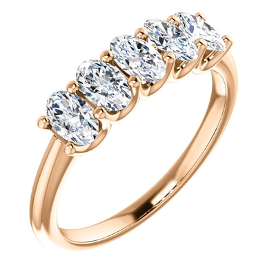 Pompeii3 1 1/2ct Oval Moissanite Marquise Wedding Ring In White, Yellow Or Rose Gold In Blue