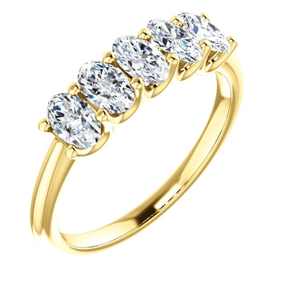 Pompeii3 1 1/2ct Oval Moissanite Marquise Wedding Ring In White, Yellow Or Rose Gold
