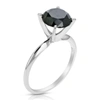Vir Jewels 2 Cttw Black Diamond Solitaire Engagement Ring .925 Sterling Silver With Rhodium