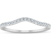 Pompeii3 1/4 Ct Curved Diamond Guard Enhancer Wedding Ring 10k White Gold In Silver