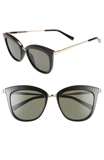 Le Specs Caliente 53mm Cat Eye Sunglasses - Black/ Gold