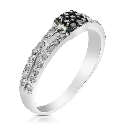 Vir Jewels 2/5 Cttw Black And White Diamond Ring .925 Sterling Silver With Rhodium