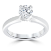 POMPEII3 1 CT DIAMOND SOLITAIRE ROUND BRILLIANT CUT NATURAL REAL 14K WHITE GOLD SZ7