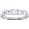 Pompeii3 1 Ct Diamond Five Stone Tellis Wedding Ring 14k White Gold In Silver