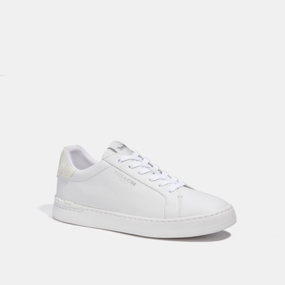 Coach Outlet Clip Low Top Sneaker With Signature Canvas In White